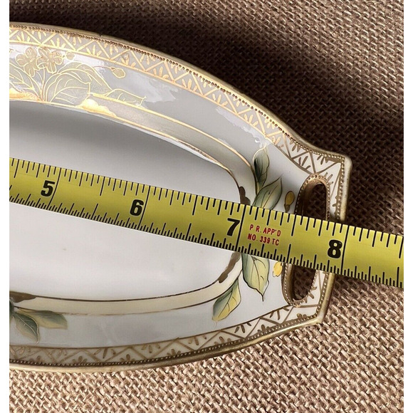 Nippon Hand Painted Celery / Relish Dish Gold Trim--Vintage/Japan/Beautiful - Picture 6 of 11